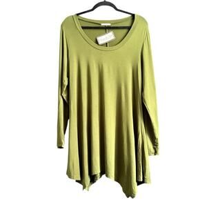 Maitai Green Asymmetrical Tunic Top